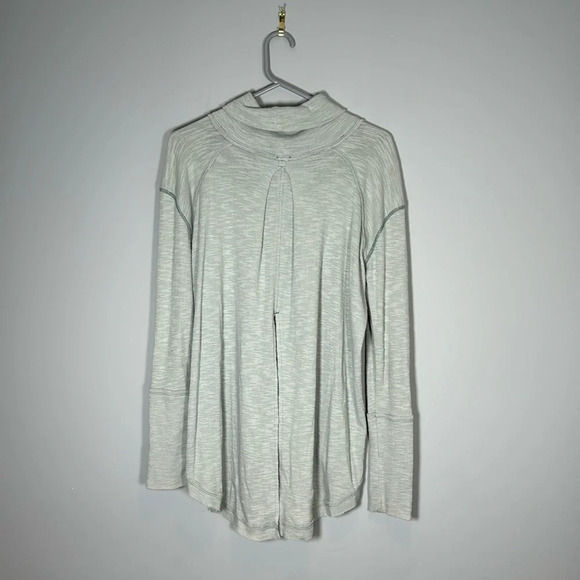 We The Free knit turtleneck/mock neck top Split back teal Thermal Sz S - Picture 3 of 4